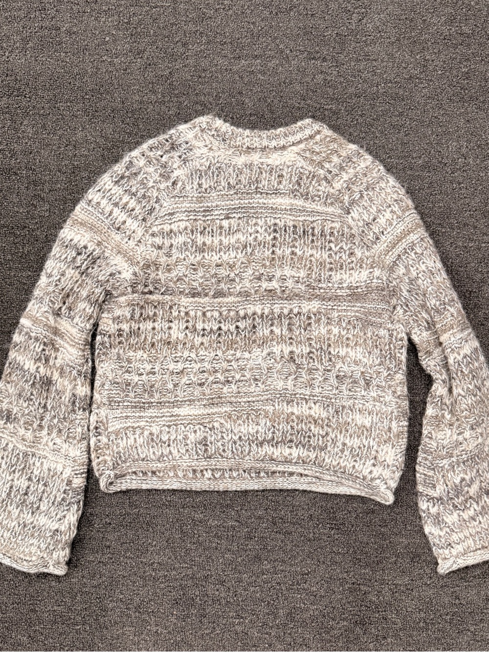 Universal Thread Marled Crewneck Sweater in Cream and Gray